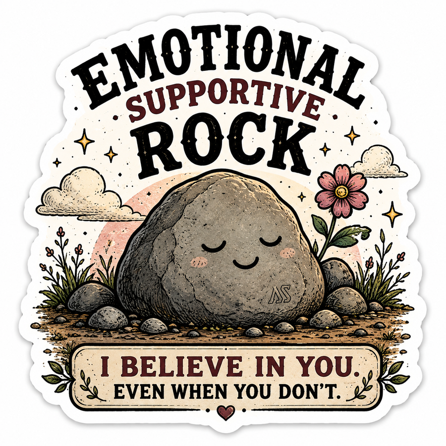 I Believe In You Sticker | Emotional Support Rock & Flower Decal