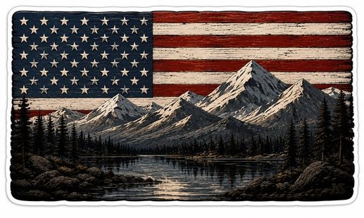 Mountain Flag Sticker