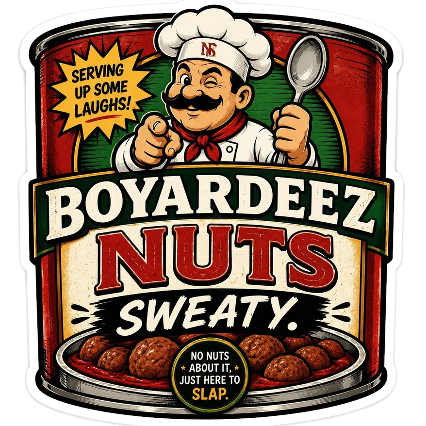 Boyardeez Nuts Sticker | Funny Parody Label Decal
