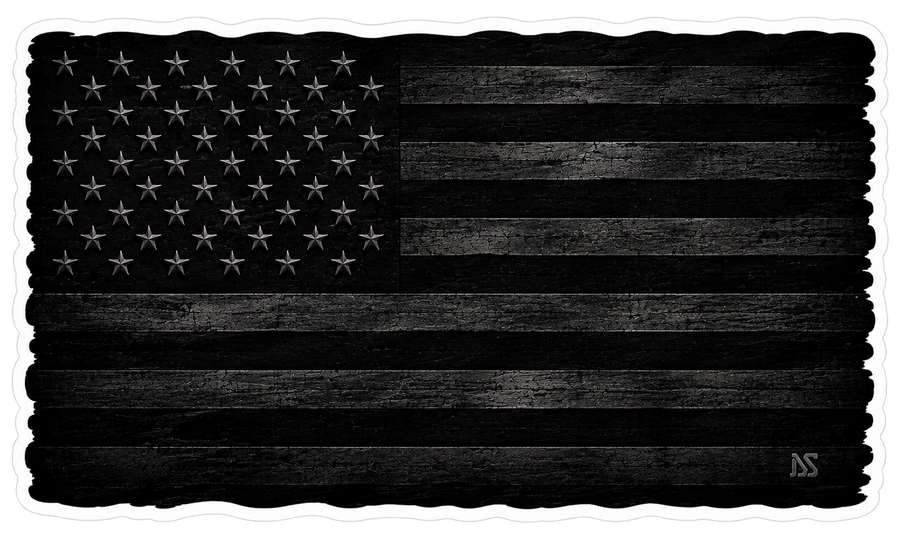 Dark American Flag Sticker | Tactical Blackout Flag Decal | Waterproof Vinyl