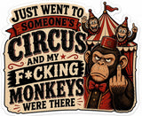 Circus Monkeys Sticker | Funny Adult Humor Decal
