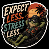 Frog Hammock Sticker | Expect Less Stress Less Decal (Waterproof)