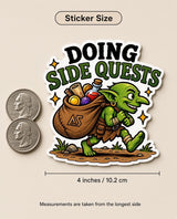 Funny Goblin Sticker | Doing Side Quests RPG Gaming Decal