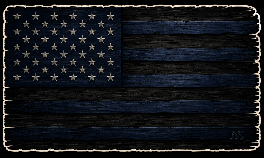 Thin Blue Line American Flag Sticker