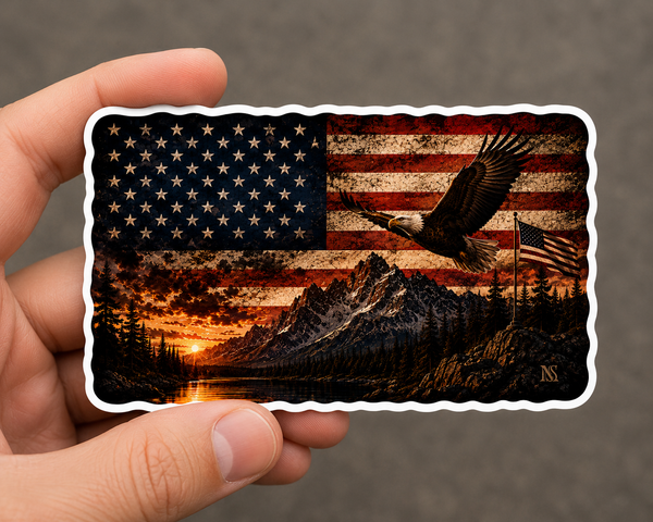 American Eagle Flag Sticker