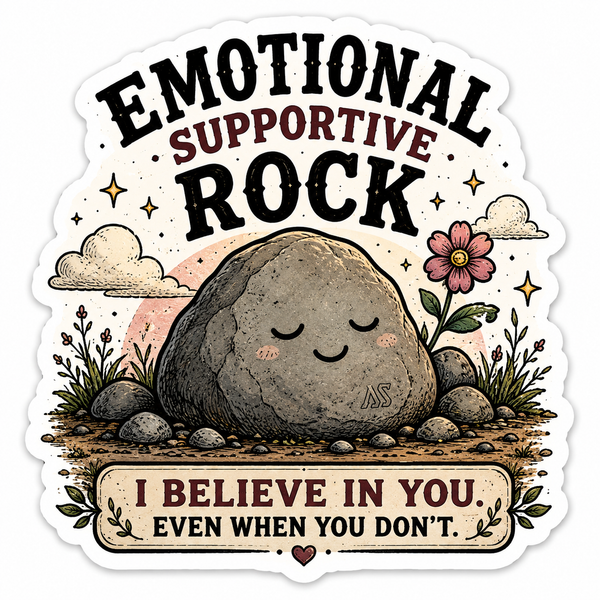 I Believe In You Sticker | Emotional Support Rock & Flower Decal