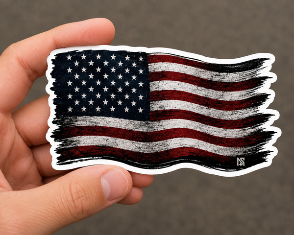 Retro Waving Flag Sticker