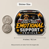 Emotional Support Vehicle Sticker | Funny Dog Cat Car Sticker | Pet Lover Decal — size guide