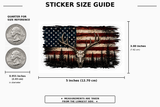Deer Skull Flag Sticker | Hunting American Flag Decal | Waterproof Vinyl — size guide
