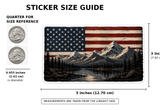 Mountain Flag Sticker | Outdoor American Flag Decal | Waterproof Vinyl — size guide