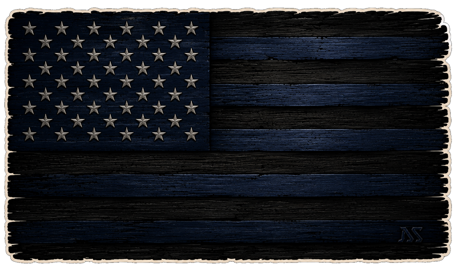 Thin Blue Line American Flag Sticker | Law Enforcement Support Decal | Waterproof Vinyl