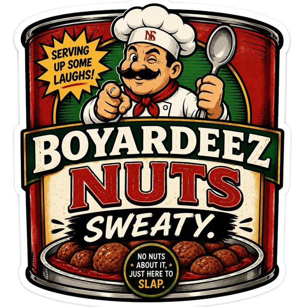Boyardeez Nuts Sticker | Funny Parody Label Decal