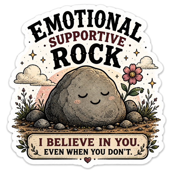 I Believe In You Sticker | Emotional Support Rock & Flower Decal