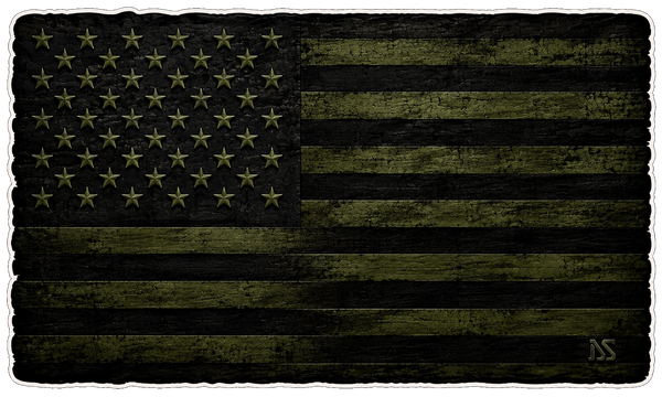 Military Flag Sticker | Olive Drab Tactical American Flag Decal | Waterproof Vinyl