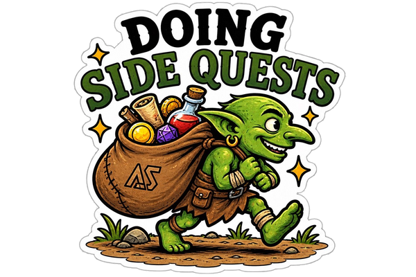 Funny Goblin Sticker | Doing Side Quests RPG Gaming Decal