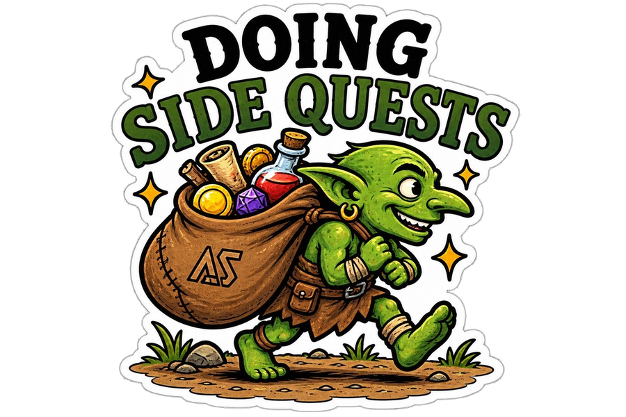 Funny Goblin Sticker | Doing Side Quests RPG Gaming Decal