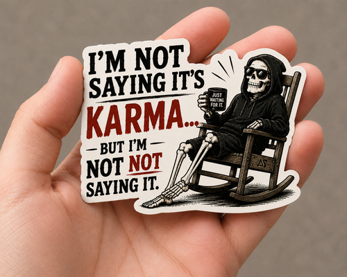 A real NickSlaps sticker held in hand