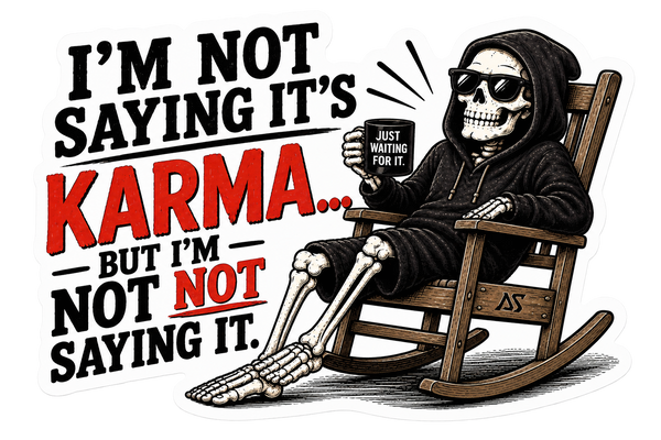 Karma skeleton sticker
