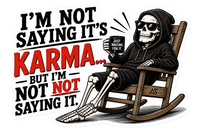 Karma skeleton sticker